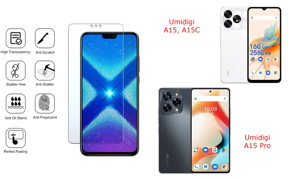 Защитное стекло NeoGlass для Umidigi A15, A15C, A15 Pro – ультрапрозрачное и устойчивое Киев - изображение 4