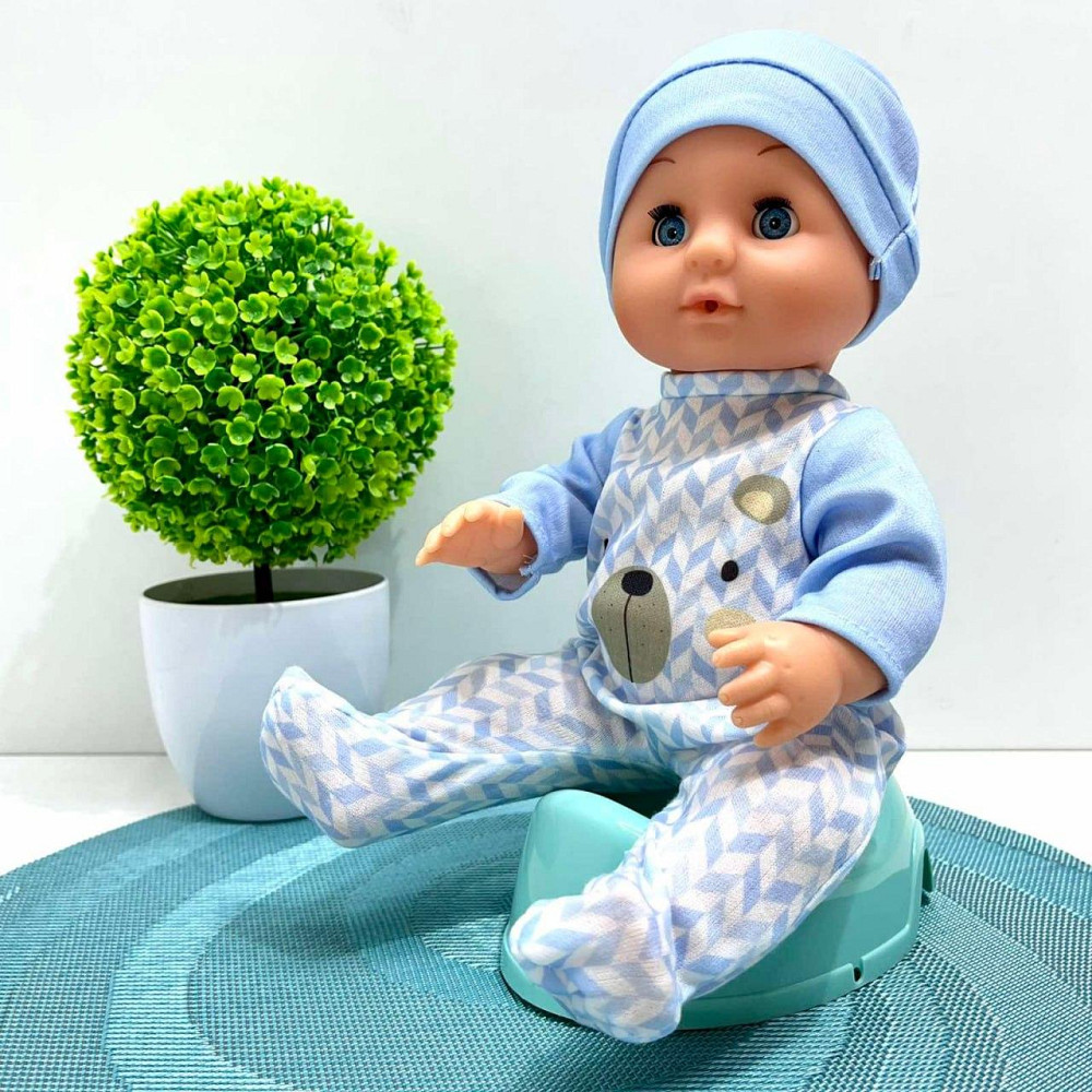 Пупс функціональний Чудо Малюк 7 функцій пляшка соска горщик в комплекті 30 cv Блакитний (2430YLL-T-DM-UA) Чернигов - изображение 2