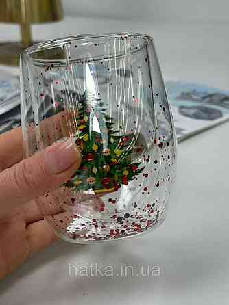 Кухоль чашка подвійне скло Olens "Проздній ялинок" 330 мл Ручне миття 102-1178 Київ