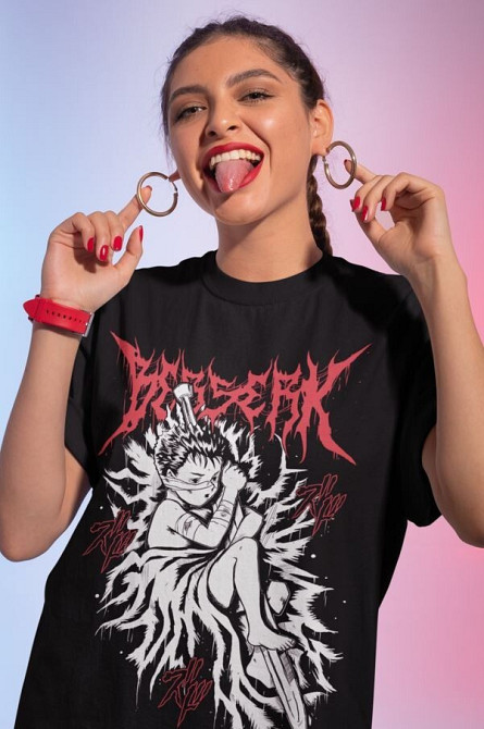 Футболка мужская аниме Гутс Кид Берсерк Манга оверсайз (S/M/L) Черний AnimeJ0818 Днепр - изображение 4