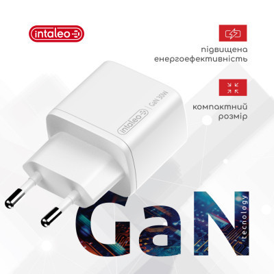 Зарядное устройство Intaleo 30W GAN USB-C PD+USB-A QC 3.0 white (1283126578274) Винница - изображение 2