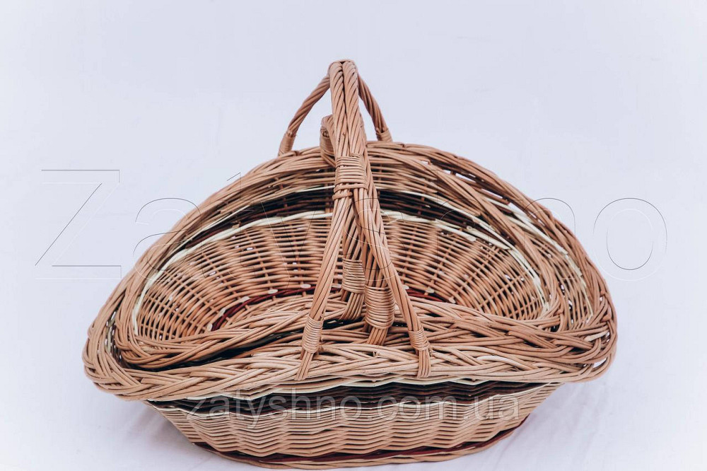 Декоративная корзина средняя из лозы | плетеная корзина из лозы | корзини з лози Киев - изображение 2