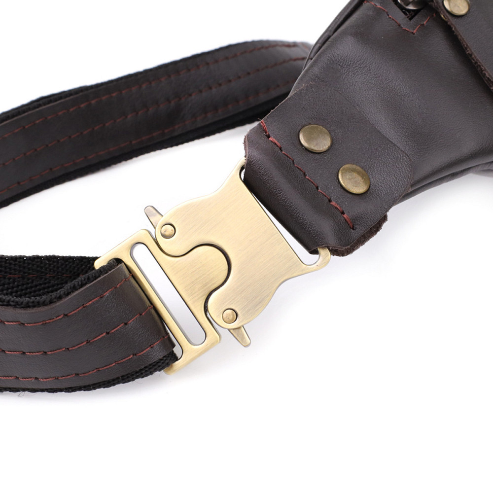 Бананка для чоловіків з гладкої натуральної шкіри Коричневий (SHVIGEL) Київ - фото 10