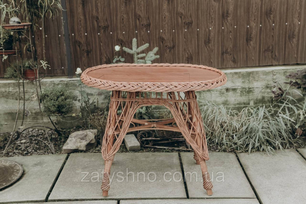 Плетений стіл із лози овальний Київ - фото 2