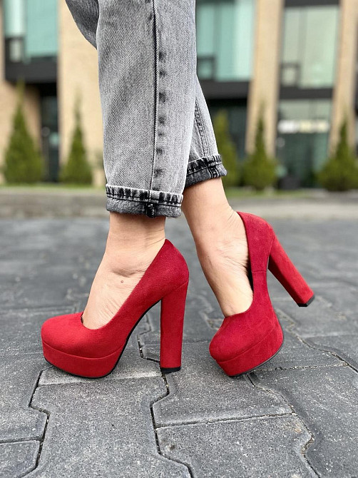 Туфлі жіночі STILLETA червоні еко-замша каблук 12см (A115-9321-21) Коломия - фото 9