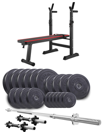 Набір Elitum Titan 109кг з лавою HS-1080, штангою та гантелями Киев