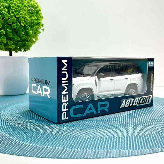Машина Автосвіт Toyota Land Cruiser 300 інерційна масштаб 1:32 відчиняються двері капот багажник 15 см Біла (AP-2088) Чернігів