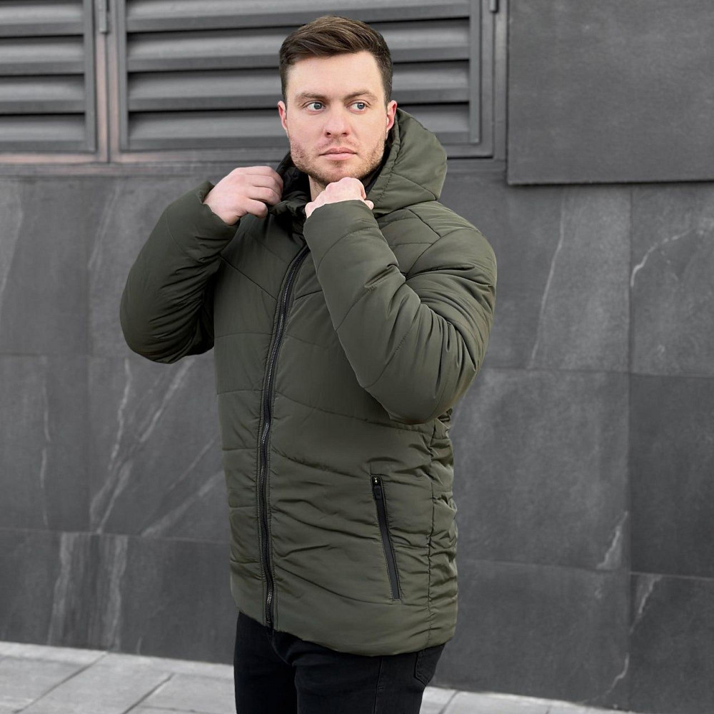 Зимова чоловіча куртка тепла з капюшоном коротка Frost Pobedov Winter Jacket Dzen хакі 3XL Одеса - фото 9