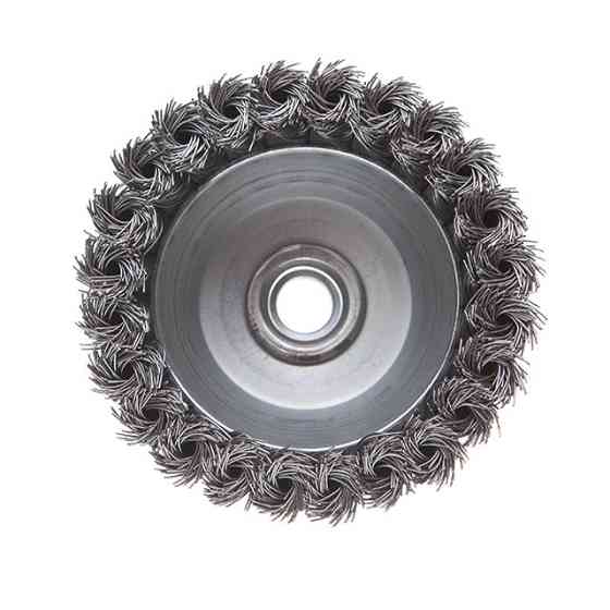 Щітка чашкова, 100 мм, M14, пучки крученого дроту, для КШМ, 8500 об/хв INTERTOOL BT-2100 Київ