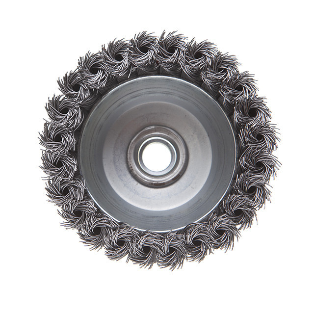 Щітка чашкова, 100 мм, M14, пучки крученого дроту, для КШМ, 8500 об/хв INTERTOOL BT-2100 Київ - фото 2
