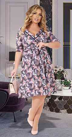 Красивое платье большого размера с шалевым воротничком (42) Киев