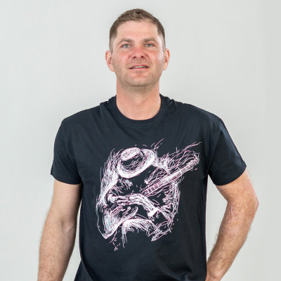 Футболка Sol's Regent 150 Guitar player насичений чорний M (11380309/56M) Винница - изображение 1