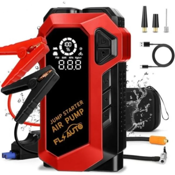 Пусковий автомобільний пристрій для акумулятора JUMP STARTER+Компресор, 2000 мА/год (74 Вт/год), 4 режими Одеса