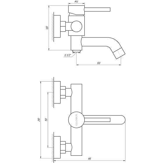 Смеситель для ванны Globus Lux ALPEN SBT1-102L (000017529) Киев