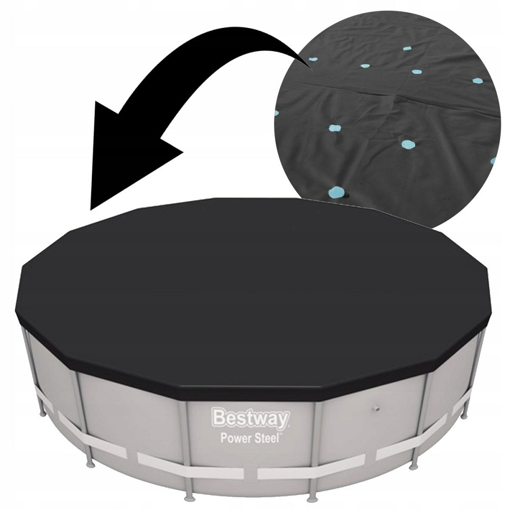 Тент захисне покриття для каркасного басейну діаметром 366 см Bestway (58037) Нововолинськ - фото 2