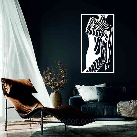 Декоративне настінне Панно «Сілует жінки», Декор на стіну 90*50 см, Білий Київ
