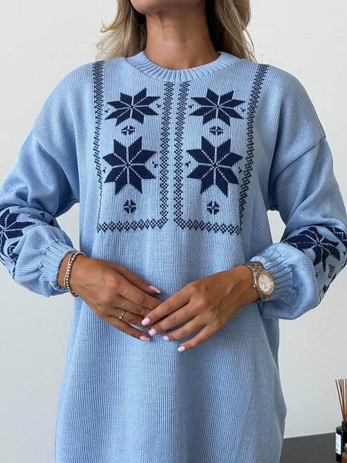 Женское вязаное платье туника  с этническим орнаментом. 44-58р Киев - изображение 8