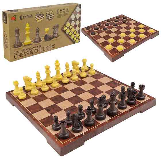 Набір настільних ігор "Магнітні шахи, шашки" 2 в 1 2458, 30,5х30,5х2 см Вінниця