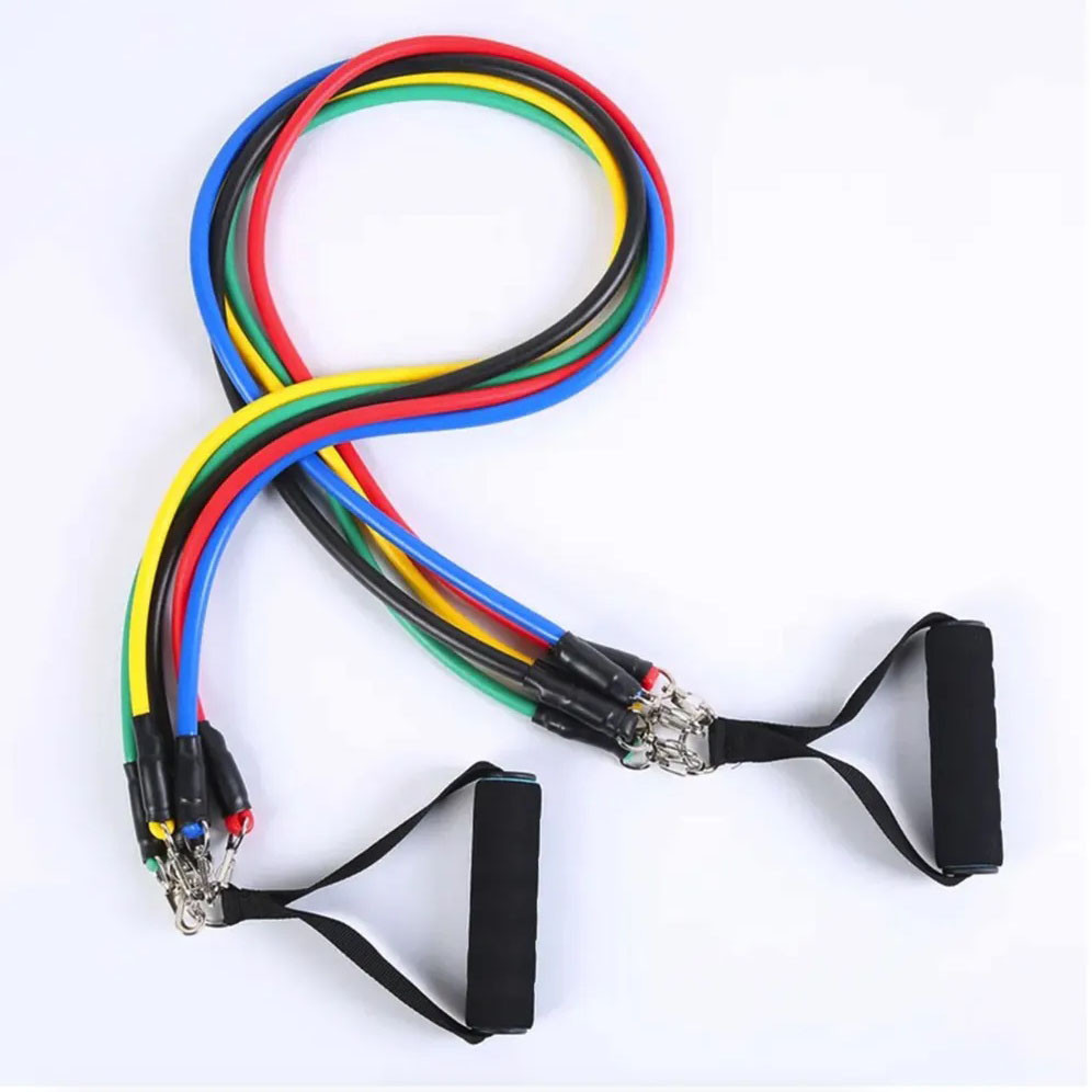 Эспандер резиновый упражнения exercise pipe, Набор 5 эспандеров разной нагрузки, Эспандер для ног PT-12 Львов - изображение 7