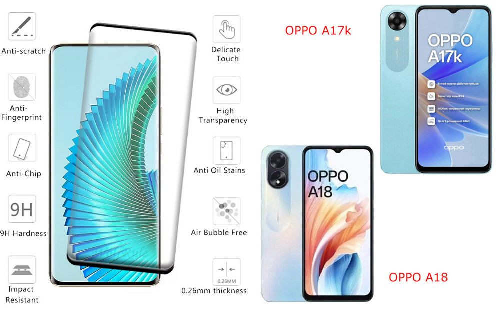 Защитное стекло HyperGlass Pro для OPPO A17k, OPPO A18 – максимальная чувствительность и защита Киев - изображение 2