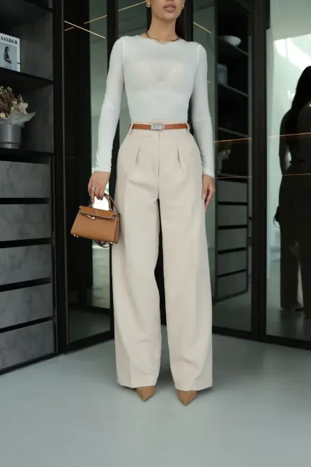 Жіночі брюки палаццо з високою талією, класичні широкі брюки Одеса - фото 11