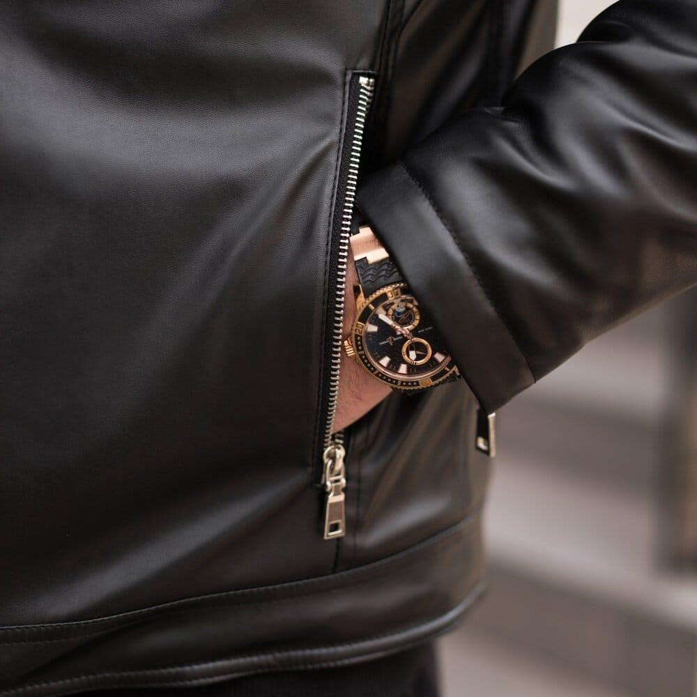 Мужская зимняя Куртка без капюшона Pobedov Winter Jacket V6 Black Киев - изображение 3