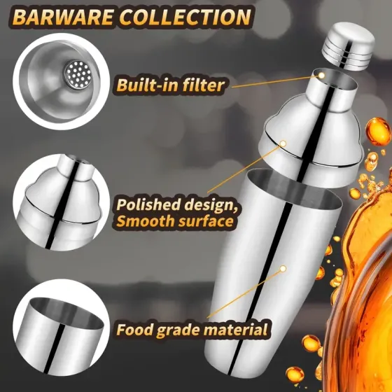 Шейкер для коктейлів 750 мл з нержавіючої сталі Київ