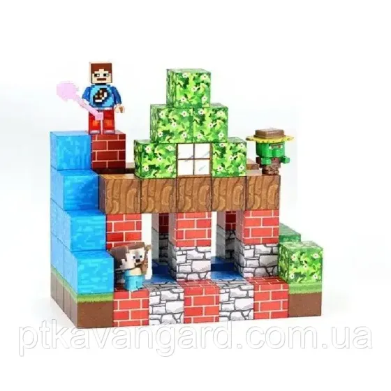 Конструктор магнітний майнкрафт будинок біля водоспаду 65 магнітних блоків Dream World LZCK 051 Хмельницький