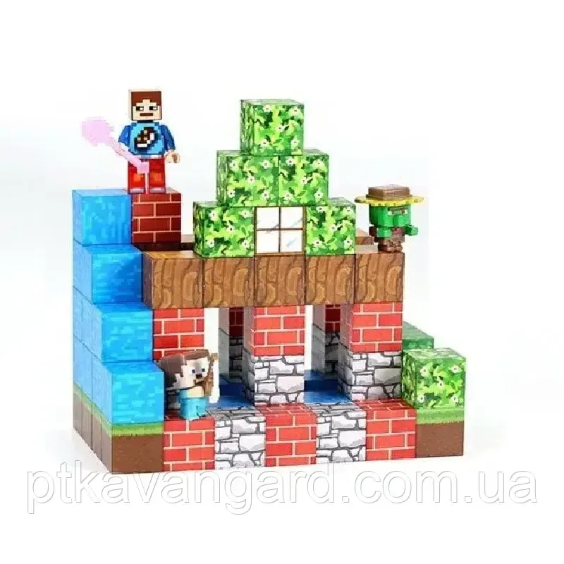 Конструктор магнитный майнкрафт домик у водопада 65 магнитных блоков Dream World LZCK 051 Хмельницкий - изображение 6