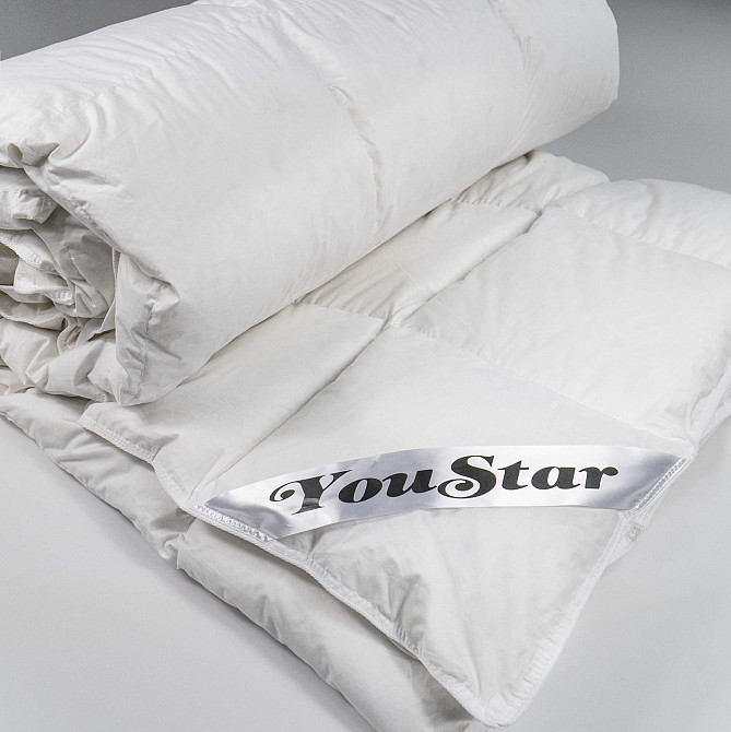 Ексклюзивна пухова двоспальна ковдра YouStar 100% пух, розмір 175х205 см (Білий) Суми - фото 12