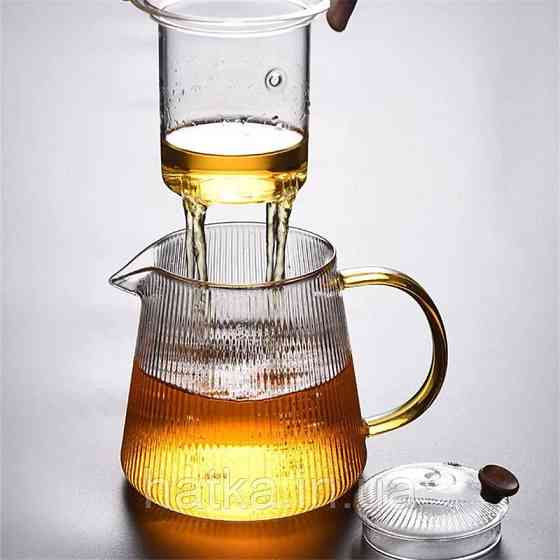 Чайник заварювальний скляний Olens "Чарлі" 550 мл скляне сито для дому та ресторану Київ