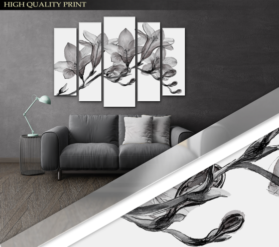 Модульна картина у вітальню / спальню Абстракція Квіти Art-431_5 ( 80х118см ) Київ