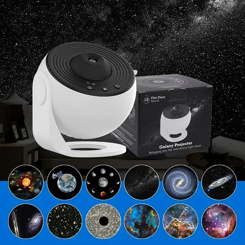 Проектор ночник BL-DQY02 Globe Galaxy Projector 13 в 1 звездное небо галактика Black + White Киев - изображение 4
