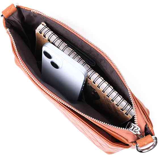 Сумка для жінок середнього розміру на три відділення з натуральної шкіри Рудий (Vintage) Київ