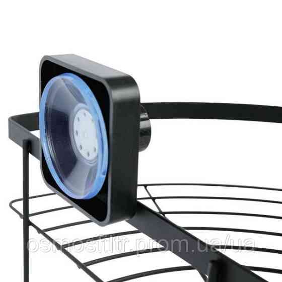 Полиця кутова Axentia 2 яруси 22х34х22 см на присосках чорна метал з порошковим покриттям (135969) Київ