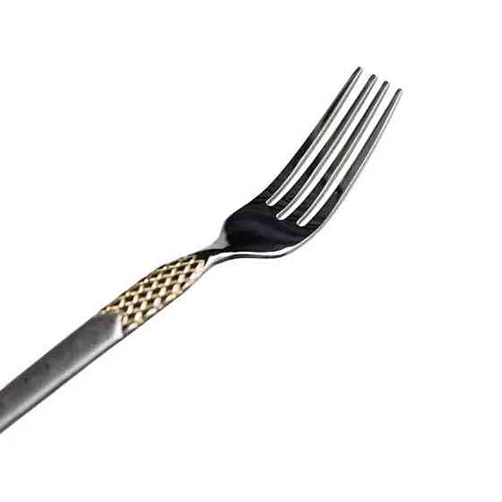 Yiwu Набір десертних виделок 6 штук виделки десертні з нержавіючої сталі 15.5 см Срібло з золот Киев