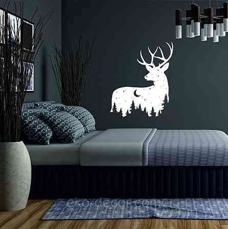 Декоративное настенное Панно «Новогодний олень» Декор на стену 50*42 см, Белый Киев