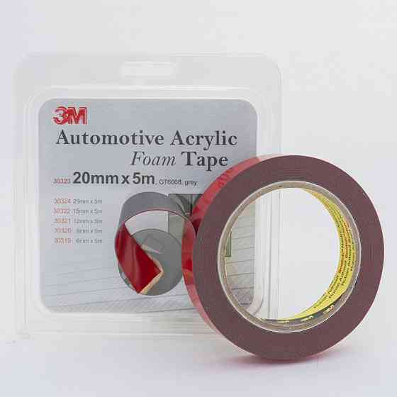 Скотч двосторонній 20мм х 5м 3M GT6008F "Foam Tape" (ціна за уп.-2шт) темно сірий, 32323 Київ