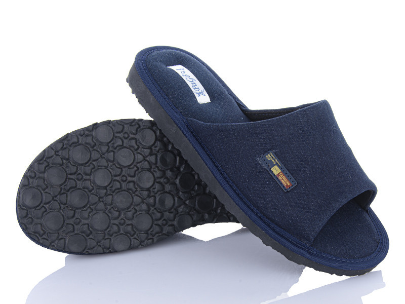 Тапочки теплі чоловічі домашні PaGo відриті з легкою підошвою "Класик" сині джинс 45 Одеса - фото 3