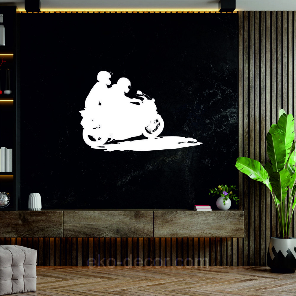 Декоративное настенное Панно «Мотоцыкл с коляской» Декор на стену 50*32 см, Белый Киев - изображение 6