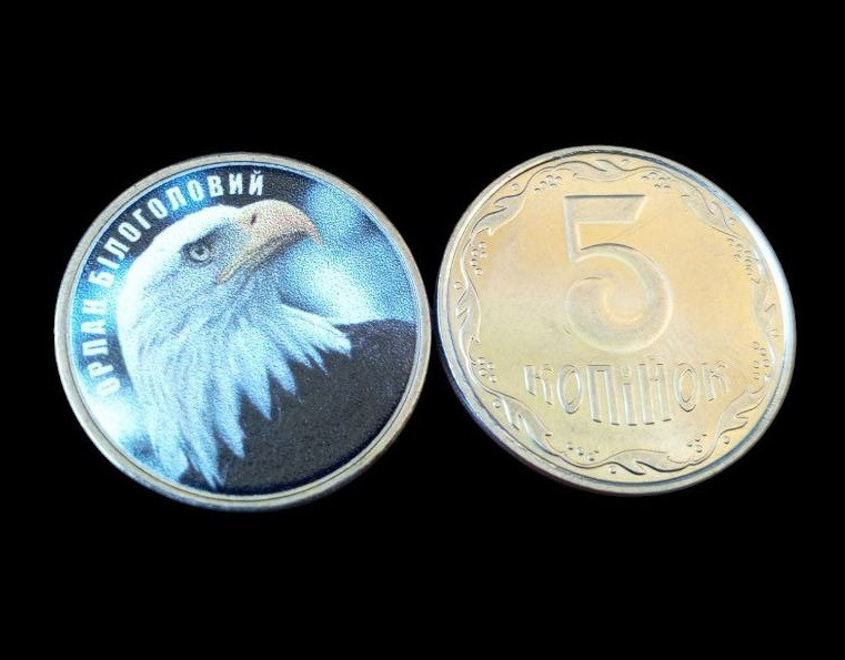 Україна 5 копійок монета нової серії ПРИРОДА УКРАЇНИ ОРЕЛ БІЛОГОЛОВИЙ Полтава - фото 1