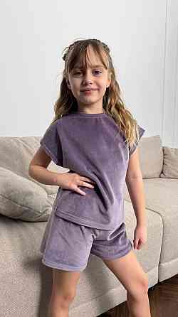 Дитяча піжама з плюш-велюру Ліловий 122-128 Харків