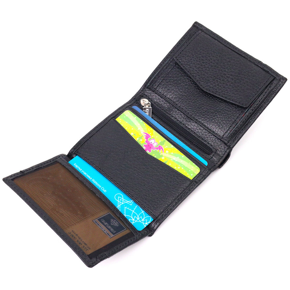 Престижне портмоне для чоловіків з натуральної шкіри KARYA 21323 Чорний Київ - фото 5