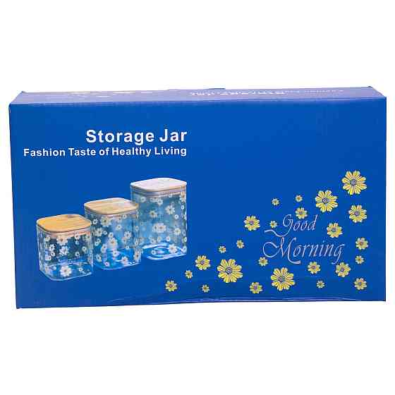 Набор банок для сыпучих продуктов с бамбуковыми крышками Киев