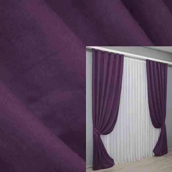 Комплект готовых штор VR-Textil Микровелюр Petek № 1509ш Фиолетовый 100х290 см 2 шт (31-697) Киев