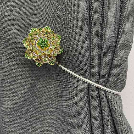 Магніти для штор та гардин "Flowers" набір 2 шт Салатовий з золотистим (81-206) Київ