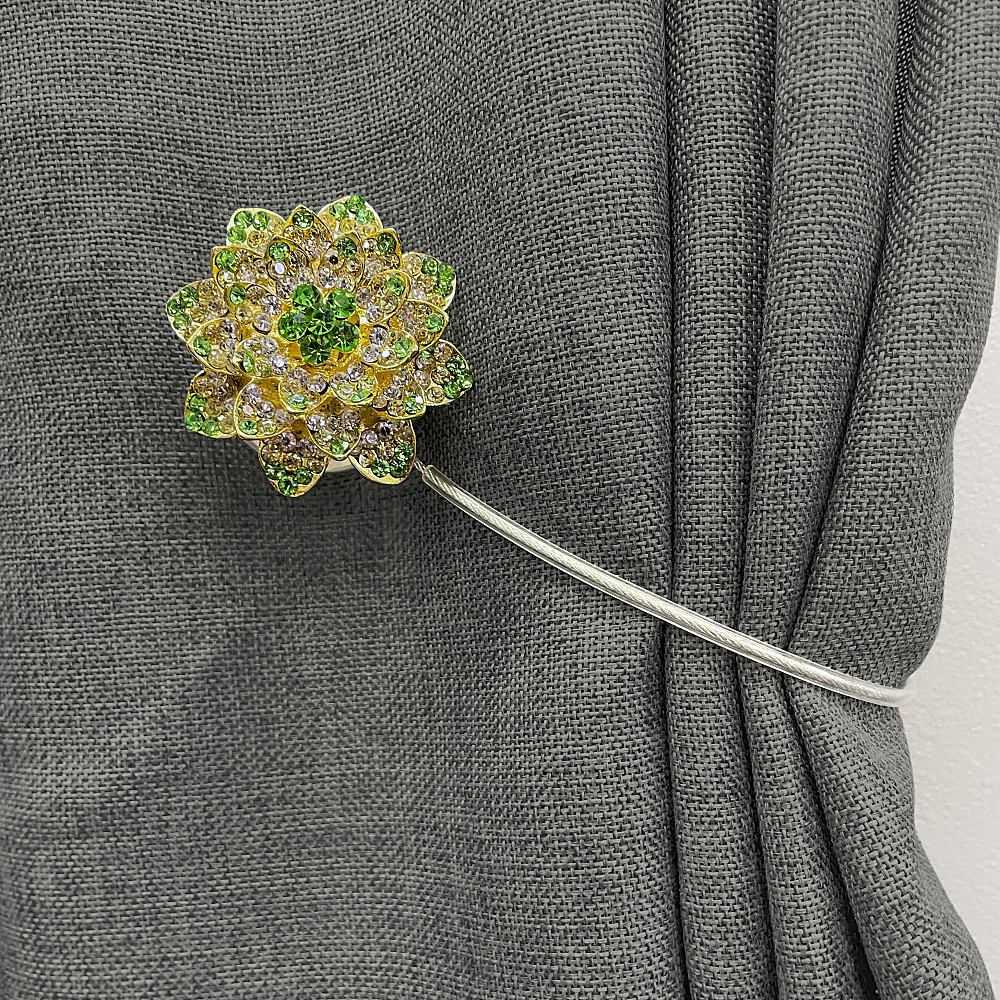 Магніти для штор та гардин "Flowers" набір 2 шт Салатовий з золотистим (81-206) Київ - фото 4