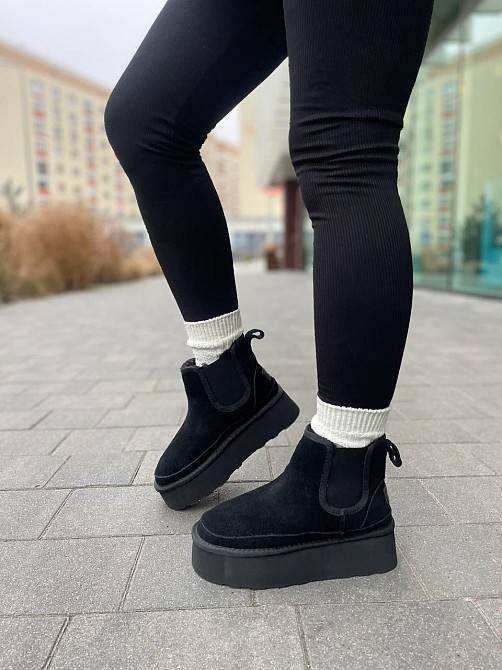 PLPS Угги жіночі PLPS чорні натуральна замша высота 13 см размеры 36-41 (5681) Коломыя - изображение 7