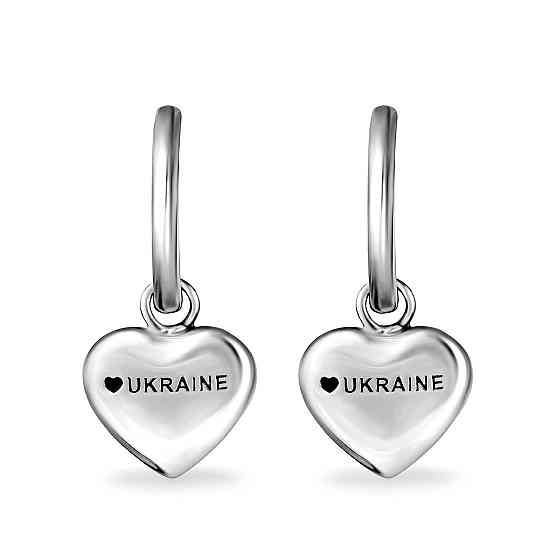 Срібні сережки "З Україною в серці" MasterSem Київ