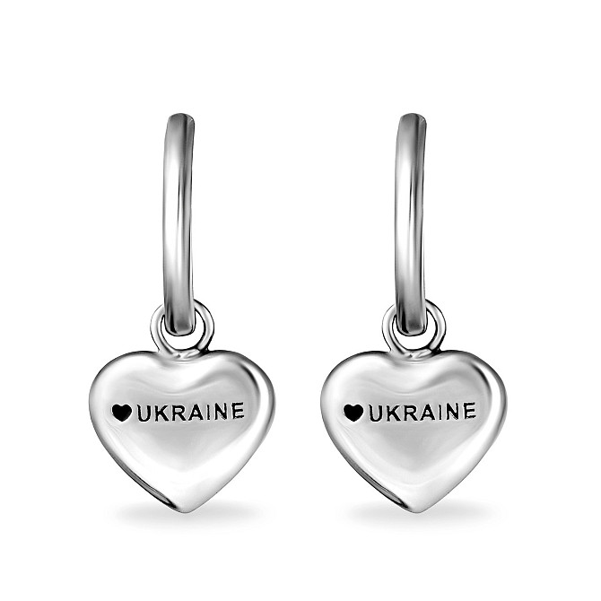 Срібні сережки "З Україною в серці" MasterSem Київ - фото 2